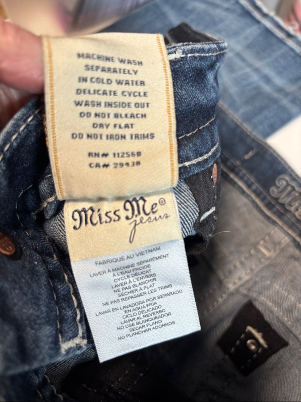 Miss Me Distressed Dark Blue Skinny Jeans - Picture 9 of 9